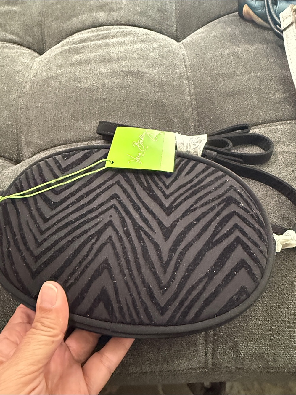 Vera Bradley Black and Gray Zebra-Print Crossbody Bag - Picture 5 of 7
